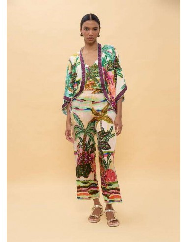Kimono estampado de palmeras multicolor - Lola Casademunt