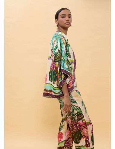 Kimono estampado de palmeras multicolor - Lola Casademunt