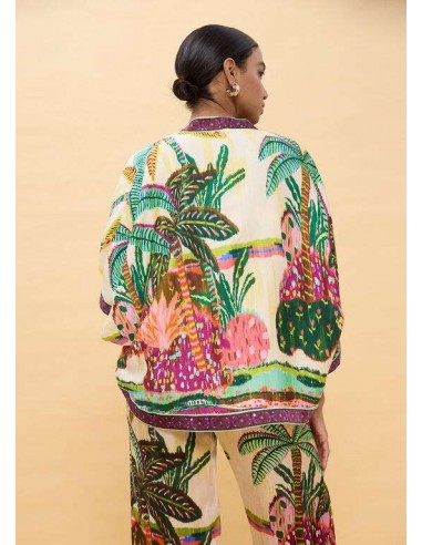 Kimono estampado de palmeras multicolor - Lola Casademunt