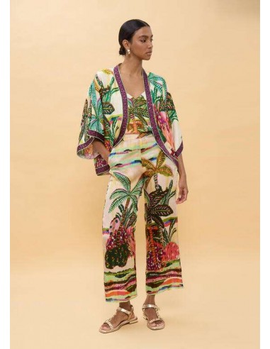 Kimono estampado de palmeras multicolor - Lola Casademunt